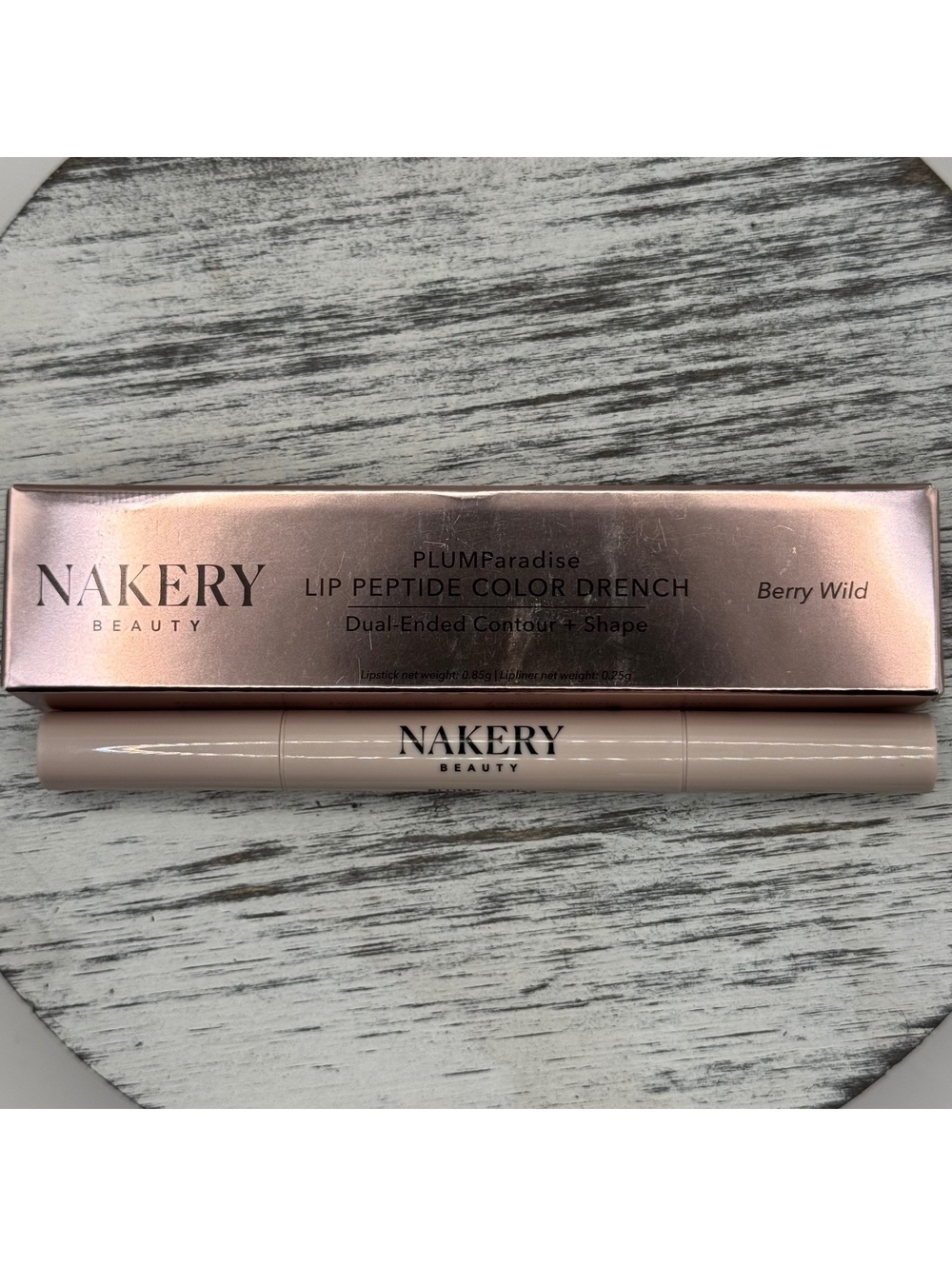 Nakery Beauty PLUMParadise Lip Peptide Color Drench BERRY WILD Lipstick + Liner